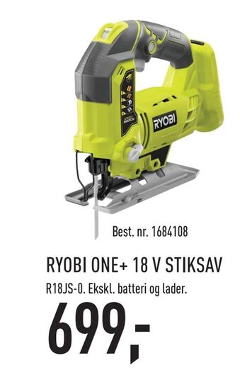 Johannes Fog Ryobi one+ 18 v stiksav tilbud