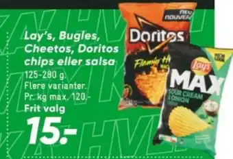 Bilka Lay's, Bugles, Cheetos, Doritos chips eller salsa tilbud