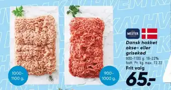 Bilka Dansk hakket okse- eller grisekød tilbud
