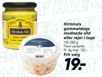 Bilka Hirtshals gammeldags modnede sild eller rejer i lage tilbud