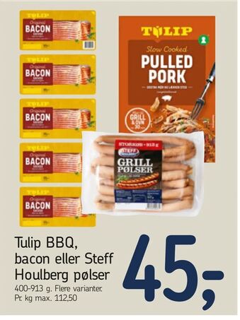 Føtex Tulip BBQ, bacon eller Steff Houlberg pølser tilbud
