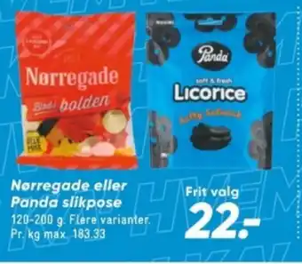 Bilka Nørregade eller Panda slikpose tilbud