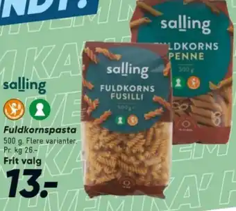 Bilka Fuldkornspasta tilbud