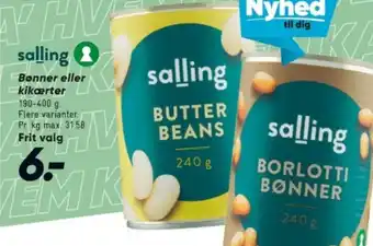 Bilka Bønner eller kikærter tilbud