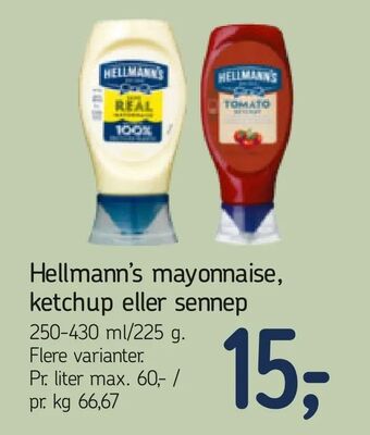 Føtex Hellmann's mayonnaise, ketchup eller sennep tilbud
