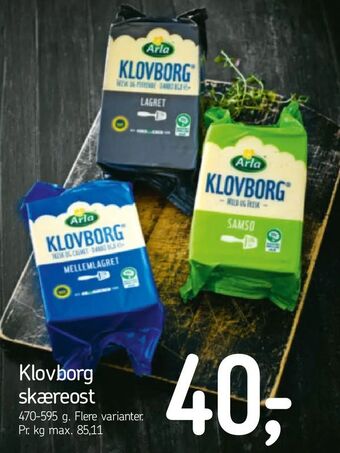 Føtex Klovborg skæreost tilbud