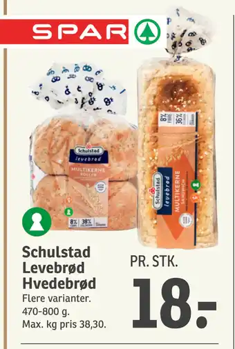 SPAR Schulstad Levebrød Hvedebrød tilbud