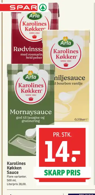 SPAR Karolines Køkken Sauce tilbud