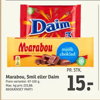SPAR Marabou, Smil eller Daim tilbud