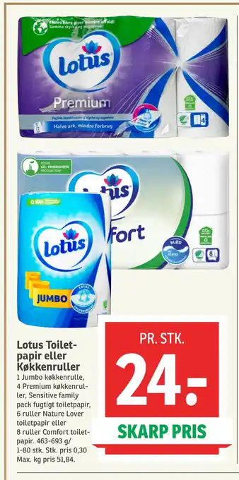 SPAR Lotus Toilet papir eller Køkkenruller tilbud