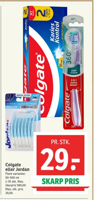 SPAR Colgate eller Jordan tilbud