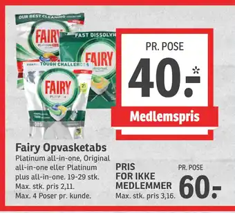 SPAR Fairy Opvasketabs tilbud