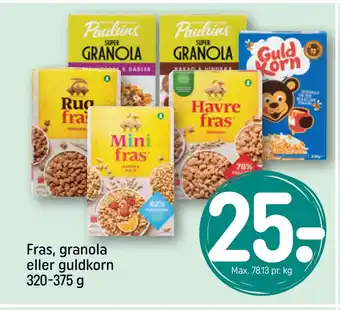 REMA 1000 Fras, granola eller guldkorn 320-375 g tilbud