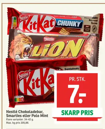 SPAR Nestlé Chokoladebar, Smarties eller Polo Mint tilbud