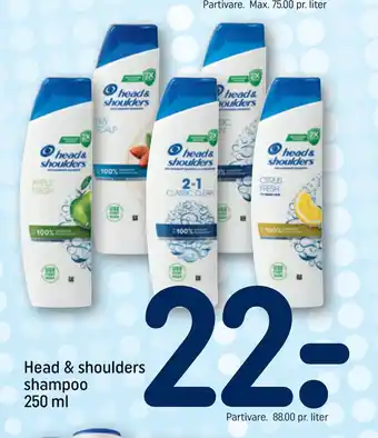 REMA 1000 Head & shoulders shampoo 250 ml tilbud
