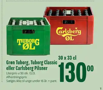 Min Købmand Grøn Tuborg, Tuborg Classic eller Carlsberg Pilsner tilbud