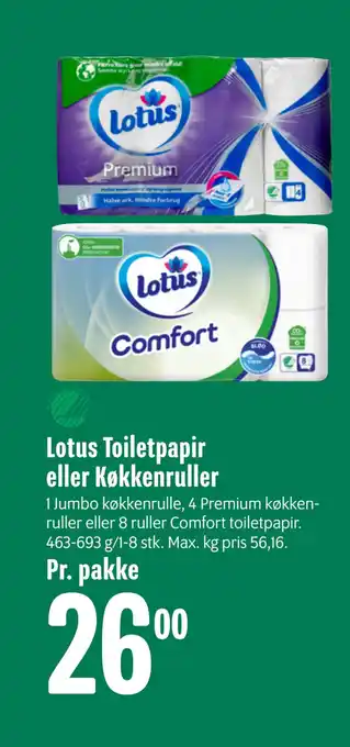 Min Købmand Lotus Toiletpapir eller Køkkenruller tilbud