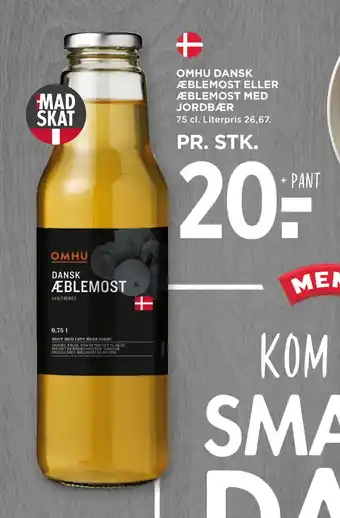 MENY OMHU DANSK ÆBLEMOST ELLER ÆBLEMOST MED JORDBÆR tilbud