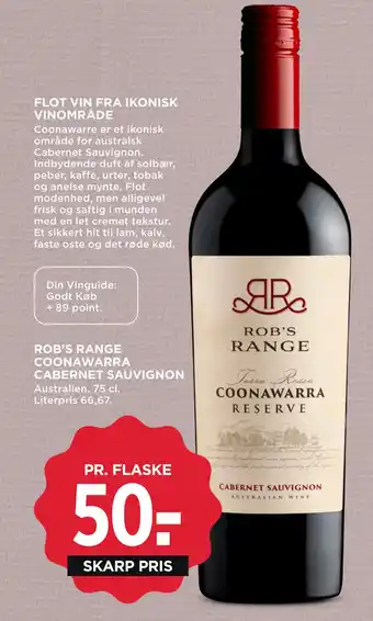 MENY ROB’S RANGE COONAWARRA CABERNET SAUVIGNON tilbud
