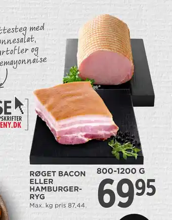 MENY RØGET BACON ELLER HAMBURGERRYG tilbud