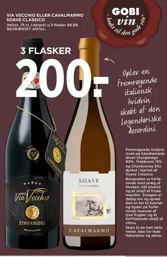 MENY VIA VECCHIO ELLER CAVALMARMO SOAVE CLASSICO tilbud