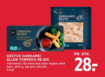 MENY GESTUS VANNAMEI ELLER TORPEDO REJER tilbud