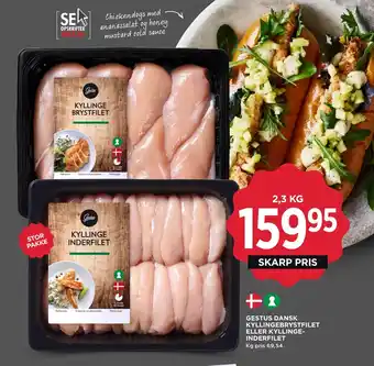 MENY GESTUS DANSK KYLLINGEBRYSTFILET ELLER KYLLINGE INDERFILET tilbud