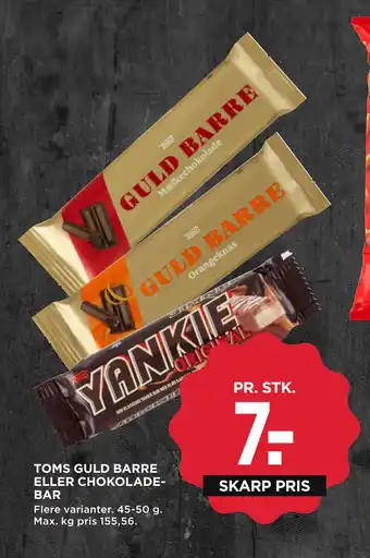 MENY TOMS GULD BARRE ELLER CHOKOLADEBAR tilbud