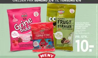 MENY CASTUS FRUGT STÆNGER, GRINE BIDDER ELLER FUNNY FISH tilbud