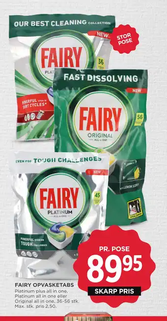 MENY FAIRY OPVASKETABS tilbud