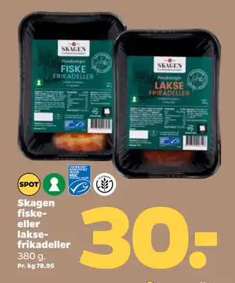 Netto Skagen fiske- eller laksefrikadeller tilbud