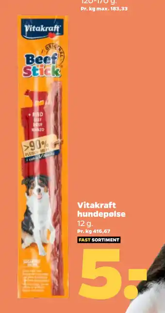 Netto Vitakraft hundepølse tilbud