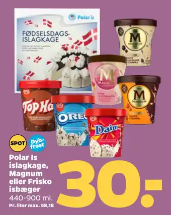 Netto Polar Is islagkage, Magnum eller Frisko isbæger tilbud