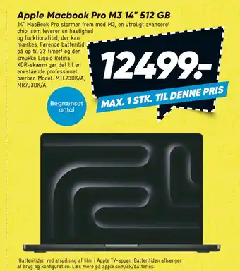 Bilka Apple Macbook Pro M3 14 512 GB tilbud