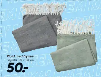 Bilka Plaid med frynser tilbud