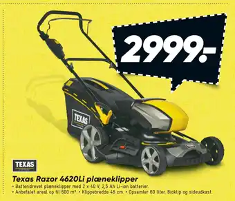 Bilka Texas Razor 4620Li plæneklipper tilbud