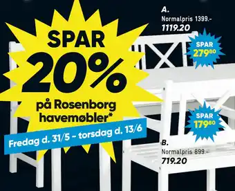 Bilka Rosenborg bænk tilbud