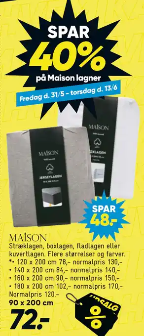 Bilka Spar 40% på Maison lagner tilbud