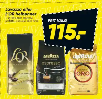 Bilka Lavazza eller L’OR helbønner tilbud