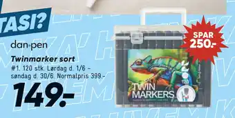 Bilka Twinmarker sort tilbud
