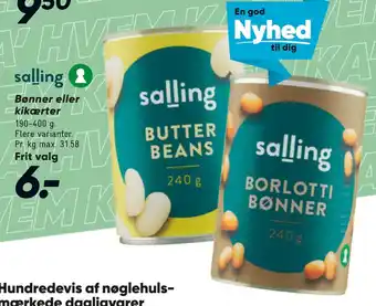 Bilka Bønner eller kikærter tilbud