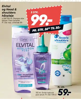 Bilka Elvital og Head & shoulders hårpleje tilbud
