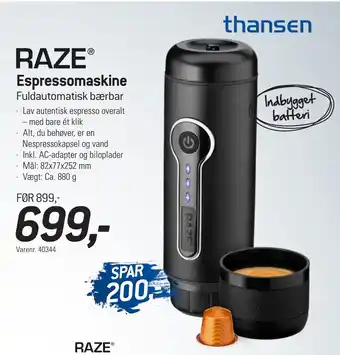 Thansen Espressomaskine tilbud