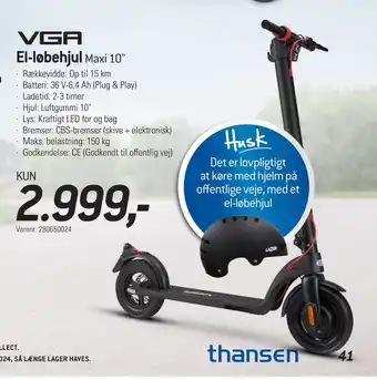 Thansen El-løbehjul tilbud