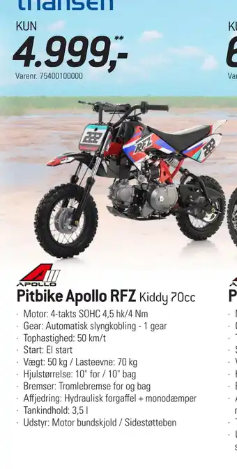 Thansen Pitbike Apollo RFZ tilbud