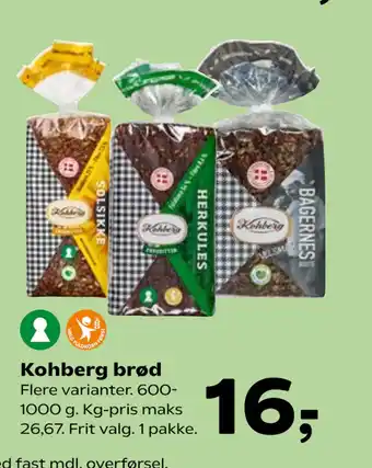 SuperBrugsen Kohberg brød tilbud