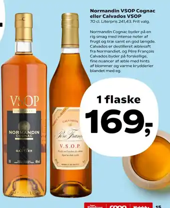 Kvickly Normandin VSOP Cognac eller Calvados VSOP tilbud