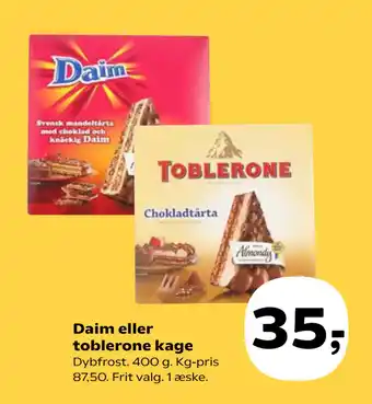 Kvickly Daim eller toblerone kage tilbud