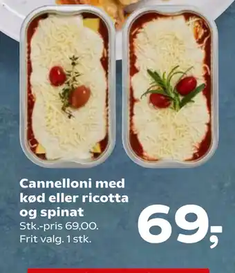Kvickly Cannelloni med kød eller ricotta og spinat tilbud