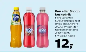 Kvickly Fun eller Scoop læskedrik tilbud